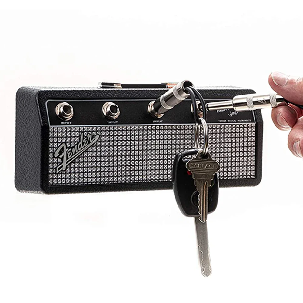 Key Holder Blues Music Storage Jack Rack Guitar Wall Keychain Vintage Amplifier Home Decoration Gift Llaveros guitar keychain