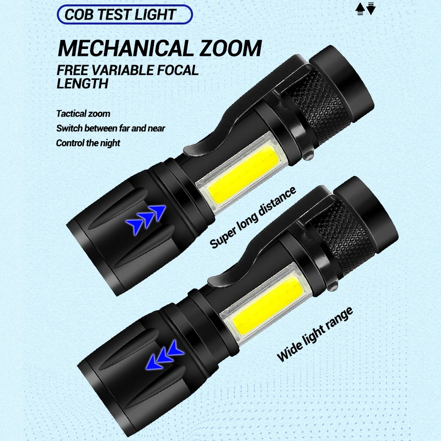 Mini Flashlight Mini Torch LED Rechargeable Flashlight Portable USB Charging Flashlight High Power Bank Camping Waterproof Long Range Lantern