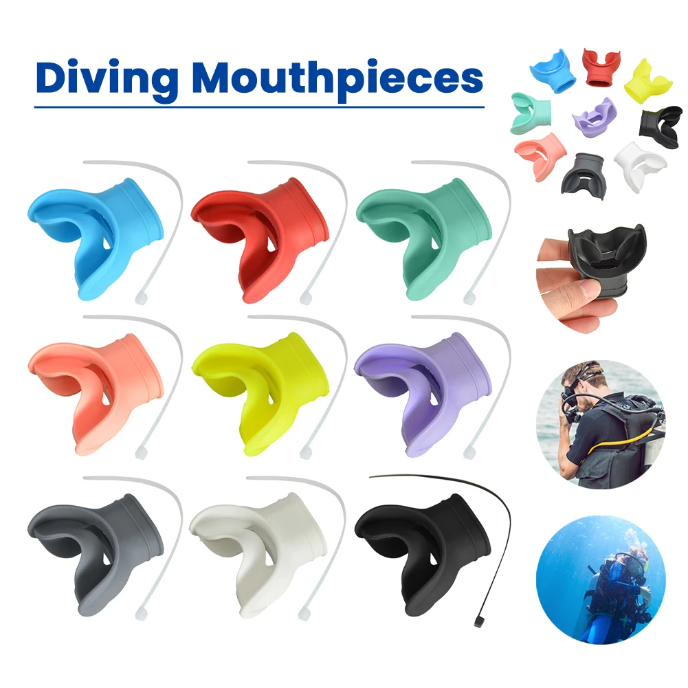 Silicone Diving Mouthpieces Universal Interface Diving Snorkel Regulator Mouthpiece Replacement Underwater Breathing Accessories