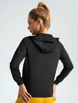 جاكيت تخسيس خارجي بغطاء رأس ، بدلة يوغا ، ملابس رياضية للياقة البدنية والجري ، توب فضفاض 2