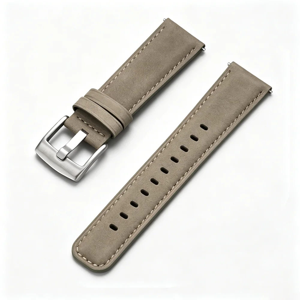 Vintage Dark Brown Crazy Horse Leather Watch Strap - Soft Nubuck Cowhide