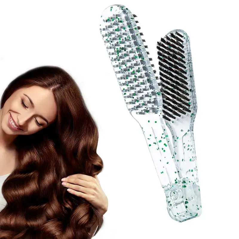 120ml keratin without formalin magic master keratin treatment with good smelling straighten damaged frizzy hair free red comb Hair Straightener Brush Creative V Shape Comb Clamp Transparent Brush With Bristles Anti Scalding Styling Tool Straighten Brush