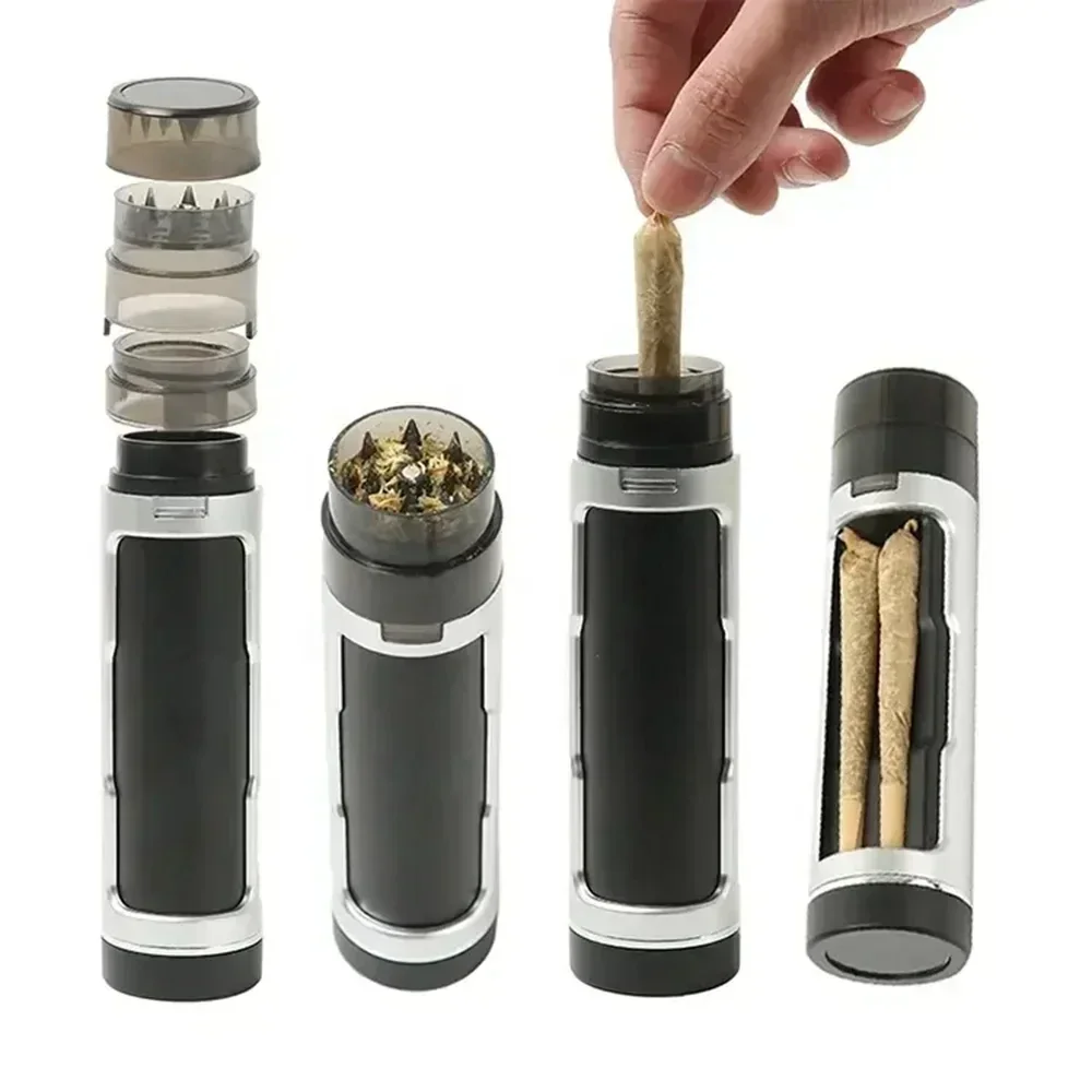 SMO 3 in 1 Portable Cigarettes Storage Case Horn Tube Dry Herb Filling Machine Manual Tobacco Grinder Smoking Accessories herb grinder tobacco smoking accessories