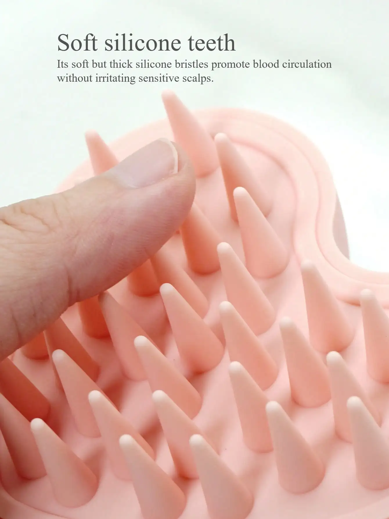 Heart-Shaped Silicone Scalp Massager Brush with Soft Bristles