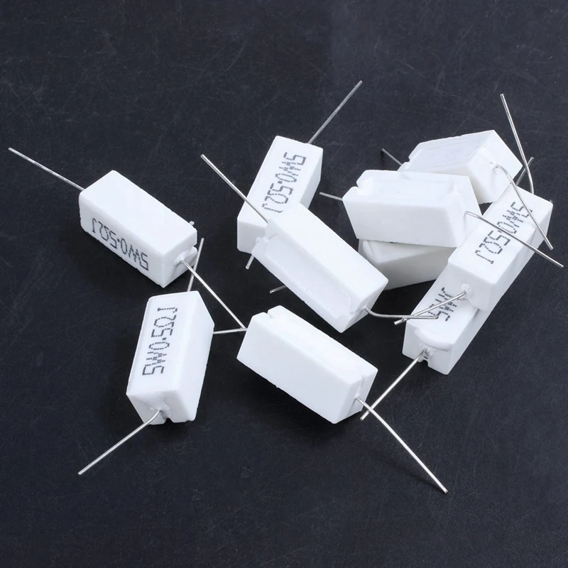 ABHU Axial Lead Ceramic Cement Resistor 0.5 Ohm 5W 30 Pcs