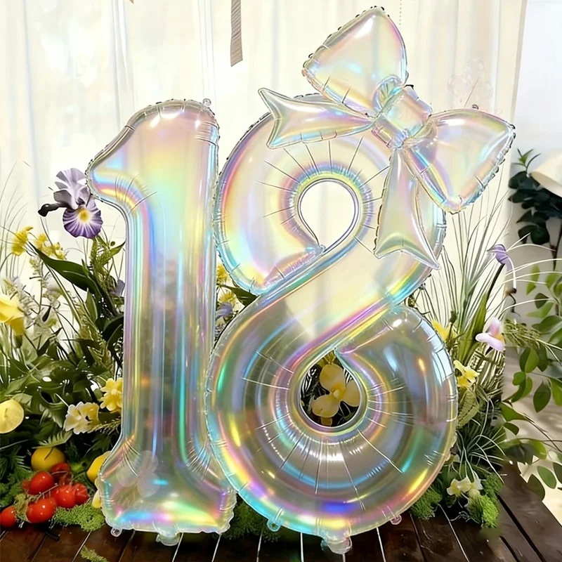 Bunter Transparenter Digitaler Ballon, Farbenfroher Schleifenballon, Geeignet für Geburtstagsfeiern und Jubiläumsdekoration