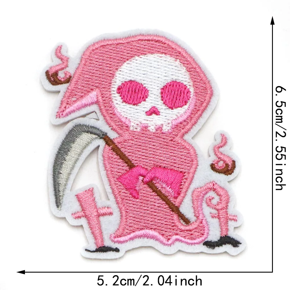1PC Halloween Geist schädel Stickerei Patch Eisen auf Patch Für Kleidung Nähen Motiv Applique Kleidung Aufkleber für T-shirt hüte Dekor – Detail 9