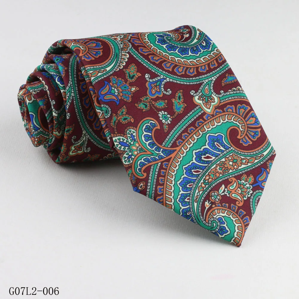 9cm Winter Style Paisley Printed Neck Ties For Men Brown Red Flower Dots Neckties Business Casual Shirt Accessories Wedding Tie