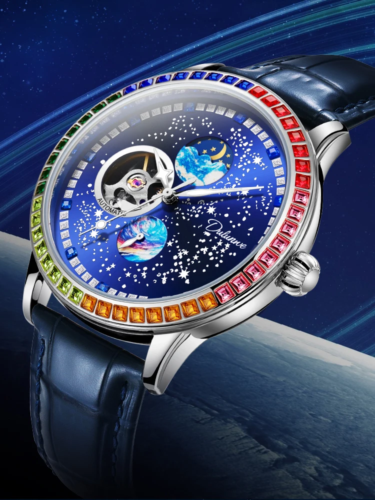 Orologio da polso meccanico automatico di alta qualità, casual, impermeabile, militare, luminoso, con fasi lunari, in acciaio inossidabile, da uomo_voghion.com