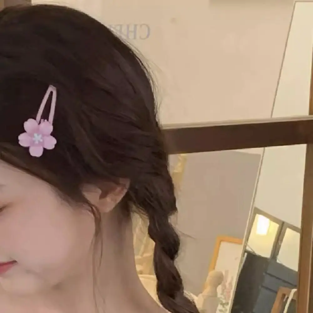 Hair Accessories Sakura Hairpin Vintage Hair Ornaments Pink Sweet Barrettes Hair Clip Flower Hair Clip Children