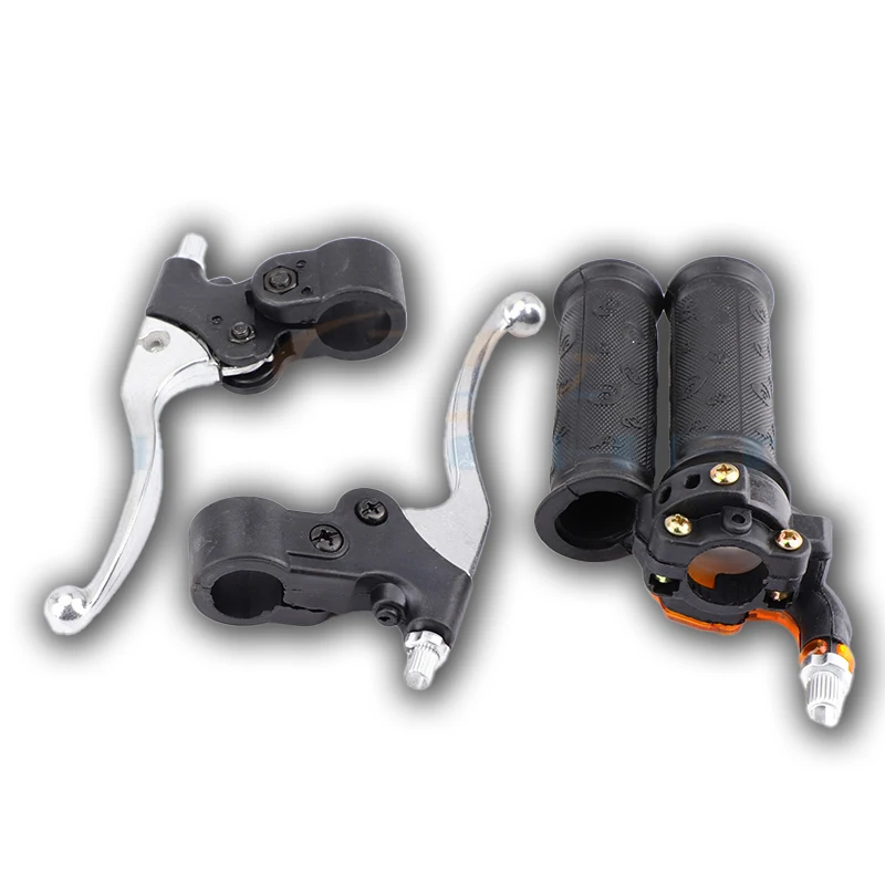 22mm Twist Throttle Grips Brake Levers Set For 2 Stroke 47cc 49cc Mini Moto Dirt Cross Pocket Bike ATV Minimoto Motocross motorcycle brake lever motorcycle accelerator unit
