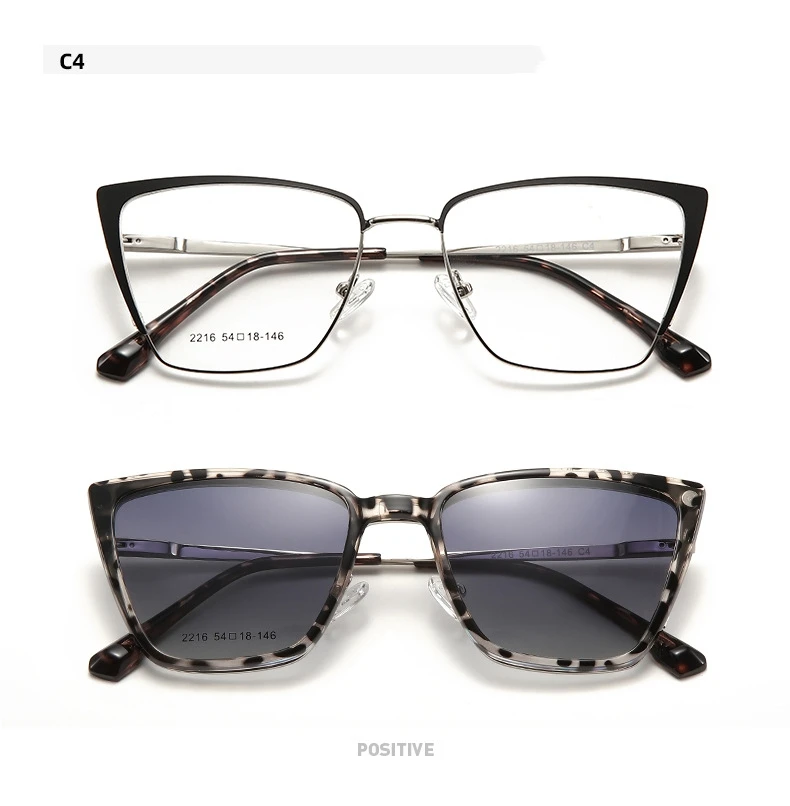 YIMARUILI Mode Polarisierende Clip Magnetische Saug Sonnenbrille Ultra-licht Cat Eye Optische Brillen Rahmen Frauen – Detail 13