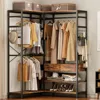 Closet Organizer and Storage Shelves, Heavy Duty Clothes Rack with 2 Wooden Drawers, L Shaped Coat Rack Corner Closet System 2
