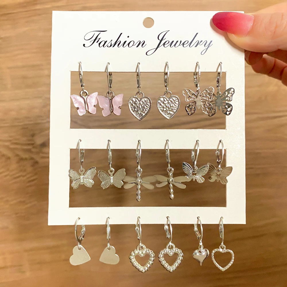 Earrings Set Animal Butterfly Geometric Heart Metal Acrylic Drop Earrings Jewelry for Women Girls dangle earrings,drop earrings,butterfly earrings,animal earrings,acrylic earrings