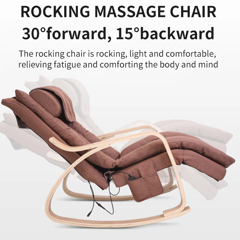 Electric Massage Rocking Chair, Back Lumbar Cervical Kneading,Heating Vibration Mobile Rollers, with Pillow Washable 4