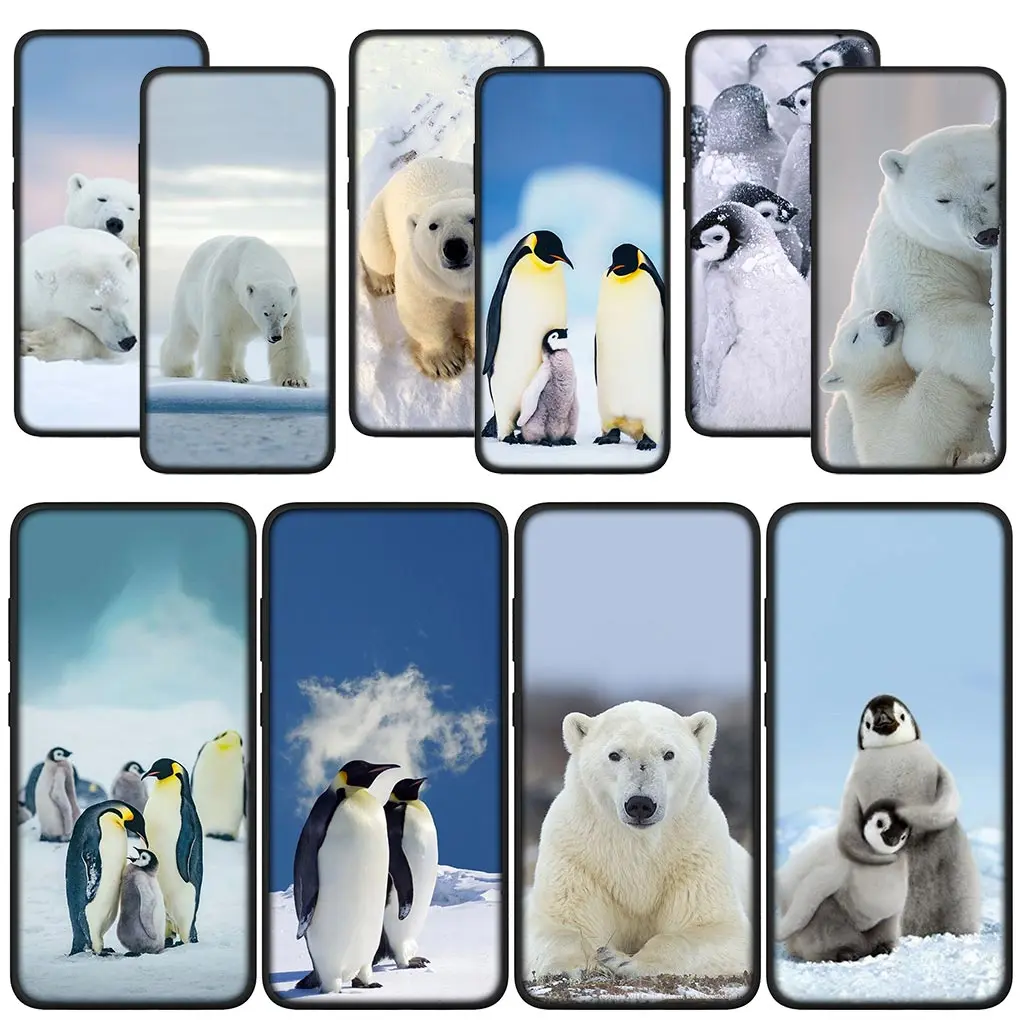 Custodia Per Telefono Spheniscidae White Bear Penguin Per Samsung Galaxy S21 S20 Fe S23 + S22 Ultra S8 Plus A12 A13 A21S A71 Cover Case