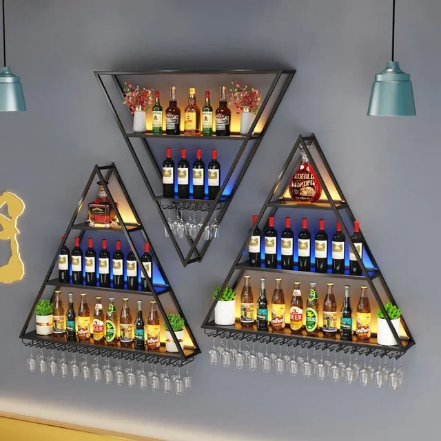 Whiskey Bar Cabinet Showcase Kitchen Wine Refrigerator High End Drinks Luxury Room Antique Rack Vitrinas Wall Iron Bar Furniture