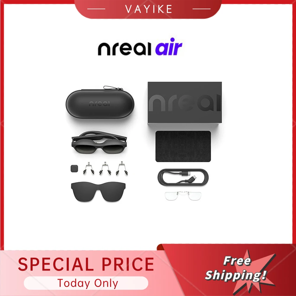Nreal Air Ar Glasses Xreal Smart Glasses Micro-Oled Virtual Theater Augmented Reality Watch Stream E Game On Pc/Android/Ios