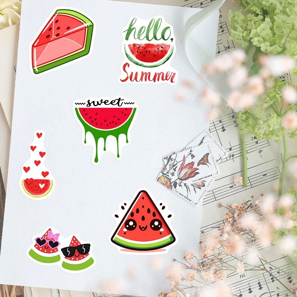 Cartoon Summer Watermelon Stickers DIY Gift Toy Waterproof Decal Scrapbook Junk Journals Laptop Phone Luggage Bottle Decorative