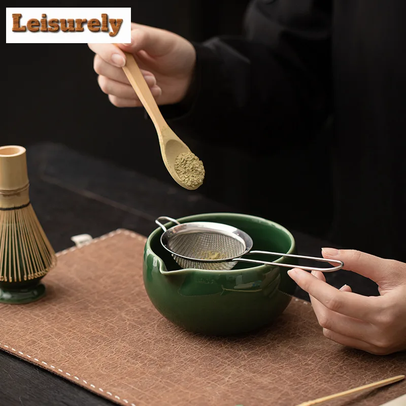 8pc/set Ice Gray Matcha Imitation Song Tea Decorating Case Tea Baixi Matcha Bowl Tea Stand Filter Mesh Tea Set Accessories Gifts