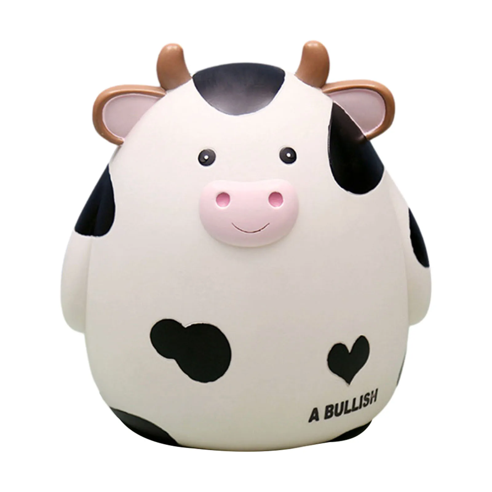 

White Cattle Piggy Bank Cartoon Design Cultivate Financial Management Practical and Adorable Decor for Home