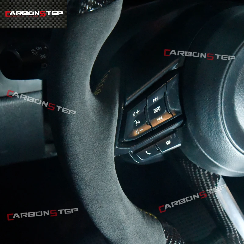 스웨이드 가죽 탄소 섬유 LED 스티어링 휠, 마쓰다 3 6 RX8 RX7 Axela MX5 RX4 CX5 CX3 BT50, 스포츠 레이싱 카 단조 가열