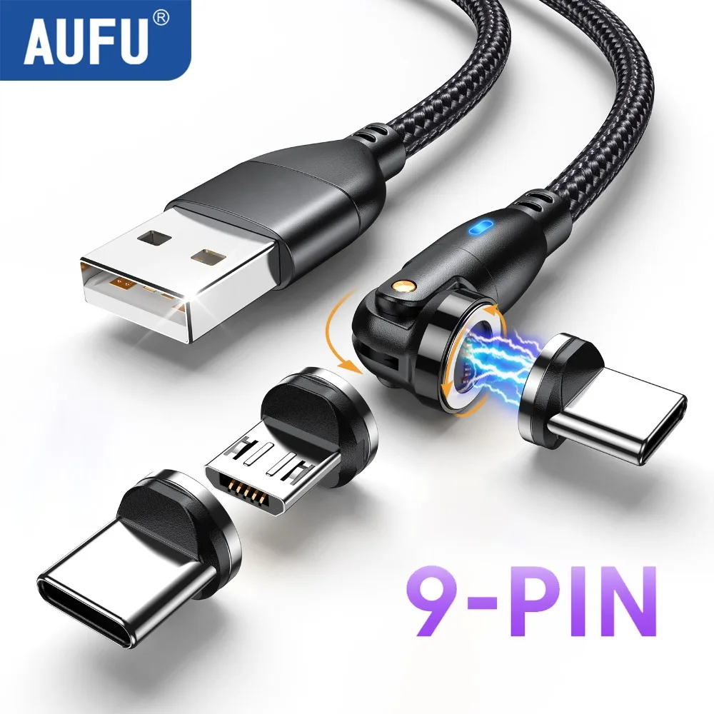 Revolutionary 9-Pin Magnetic USB Type C Cable - 3A Fast Charging & Data Transfer