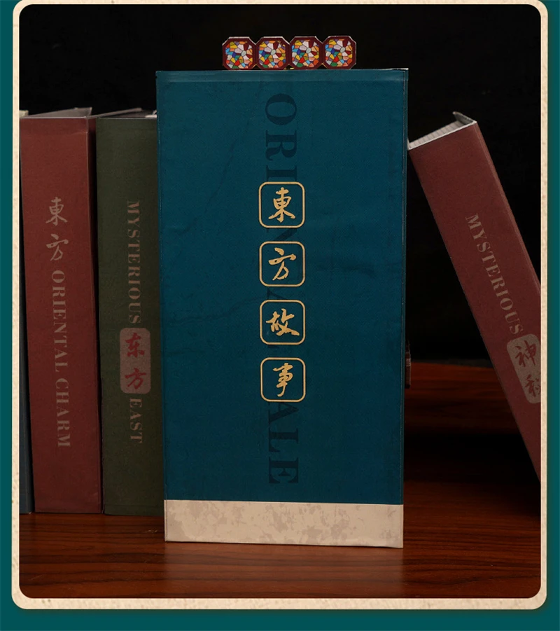 Description Picture 5 of itemRetro DIY Wooden Book Nook Shelf Insert Miniature Kits Chinese Oriental Tale Home Bookend Decoration For Adult Handmade Gifts