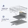 Extendable Dish Rack, Large Drying Dish Rack with Cutlery & Cup Holders, Dish Rack and Drainboard Set 4