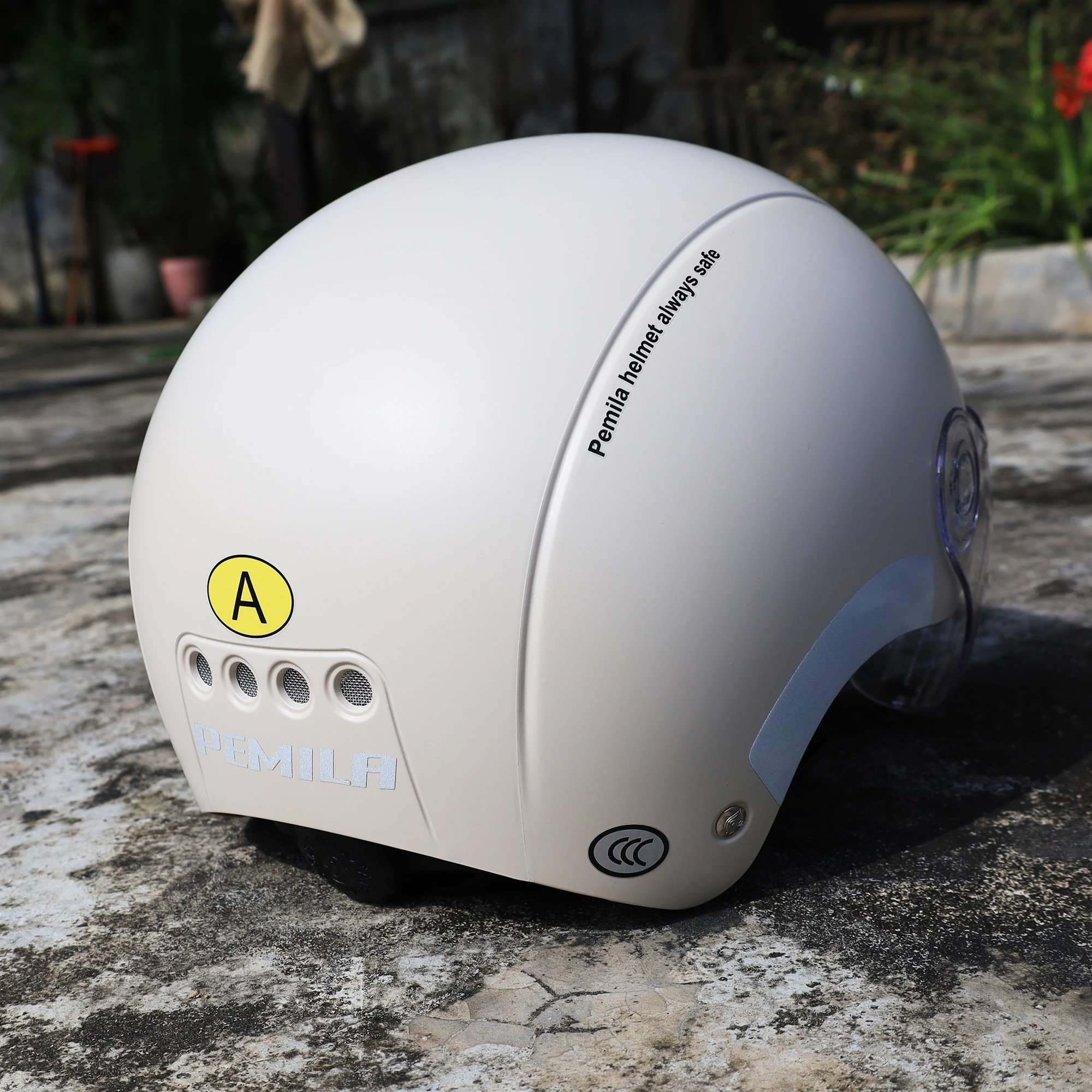 

PEMILA Cycling Helmet With Goggles Sun Visor Lens Reflective sticker Bicycle Helmet khaki MTB Road E-Bike Motorcycle Bike Helmet