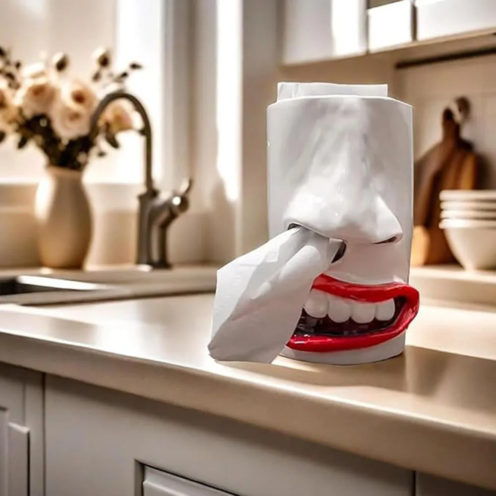Handmade Funny Face Tissue Holder Funny Funny Nose Draw Tissue Box Quirky Nose Resin Tissue Box Bedroom Desktop Ornament Gift 3