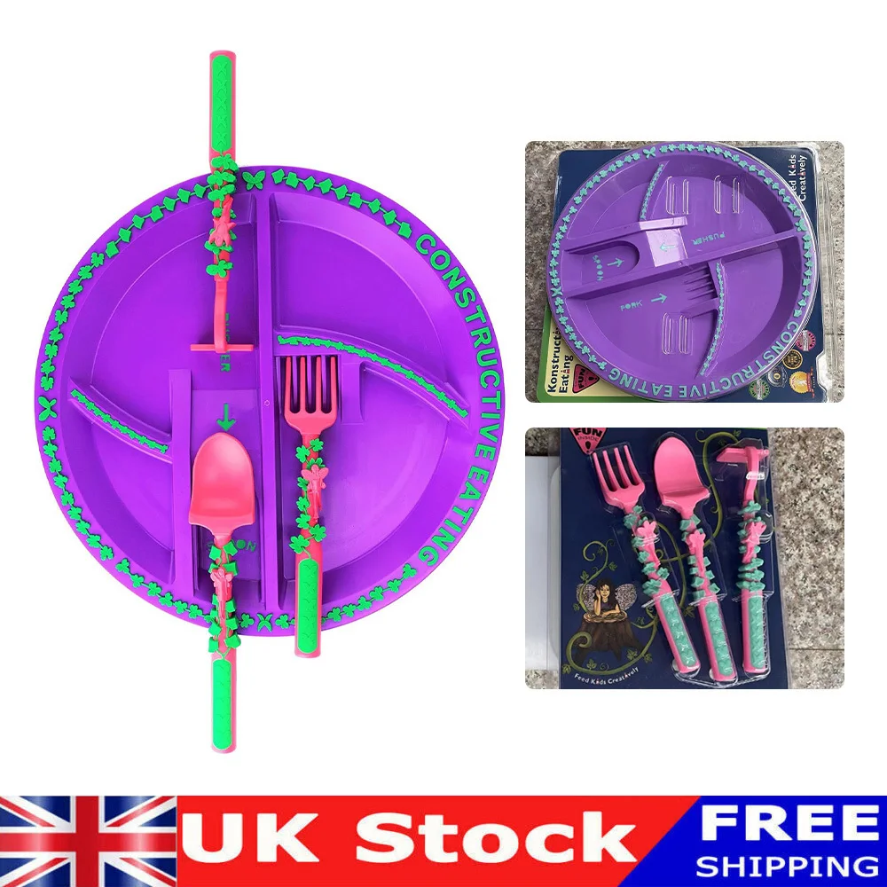 Dinneractive Eating Utensil Set Toy For Kids Construction Themed Fork And Spoon: 3 - 5 Days Free Delivery UK