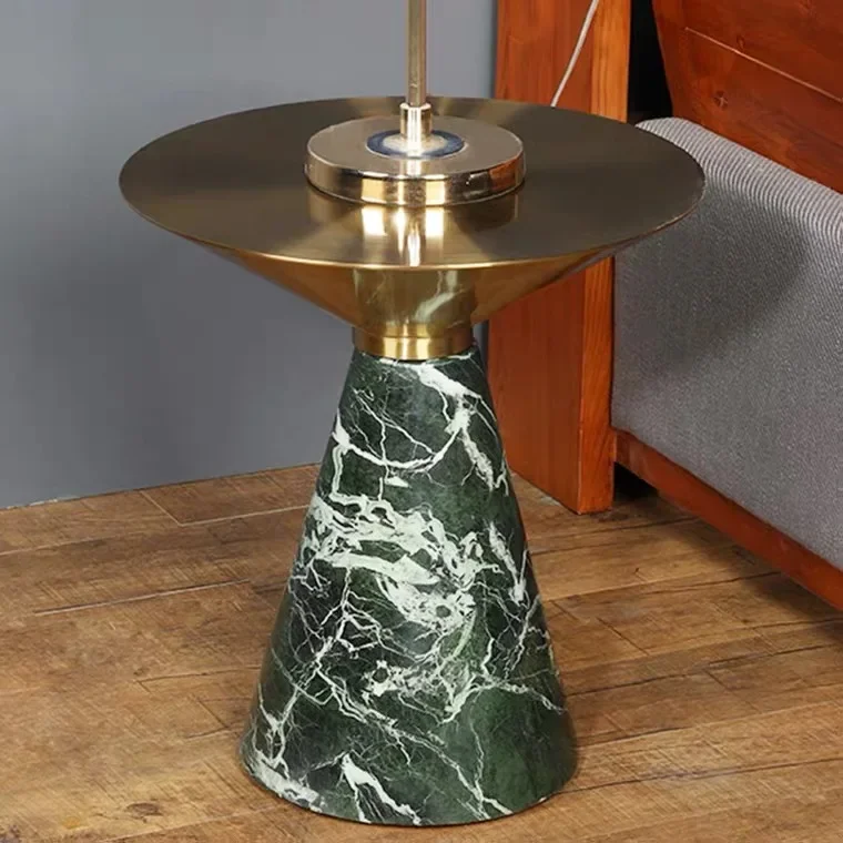 High Quality Nordic Luxury Home Furniture Style Side Table Marble Base Stainless Steel Gold Top Center Coffee Table