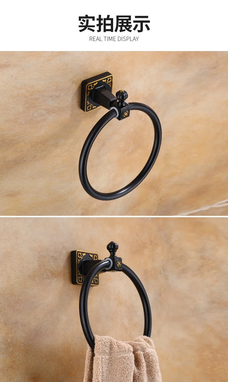 Description Picture 2 of itemAntique Europe Towel Ring Bath Towel Rack Wall-Mounted Aluminium Classic Round Shelf Bathroom Accessories