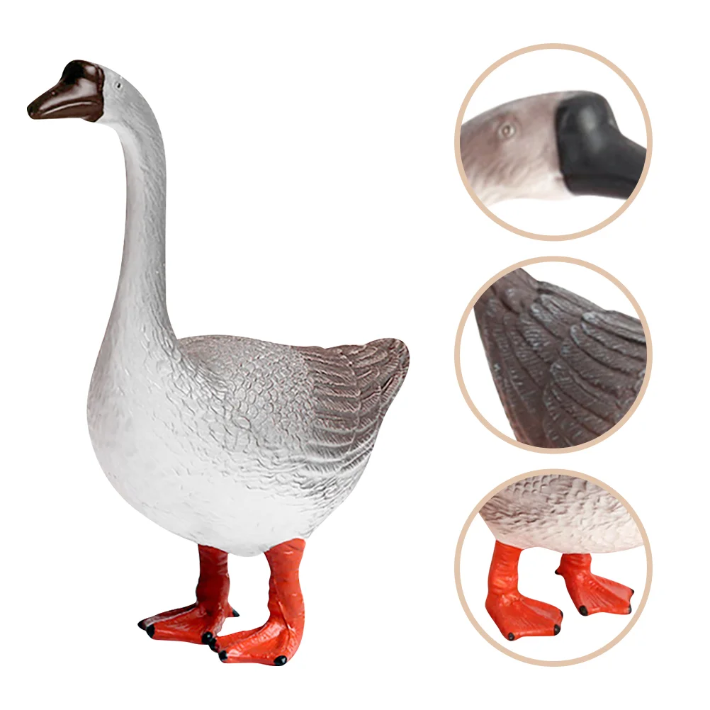 

Plastic Lifelike Goose Statue Lovely Animal Figurine Indoor Plastic Craft Statue