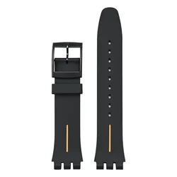 Sporty Silicone Rubber Waterproof Watch Strap Replacement Bracelet - 19mm (Black orange)