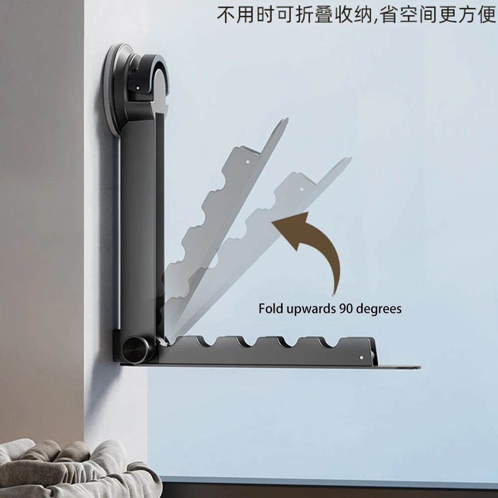 Suction Cup Drying Rack Wall Mount Storage Drying Rack Travel Foldable Clothes Hanger Space Saver Bedroom Balcony Drying Rack 2