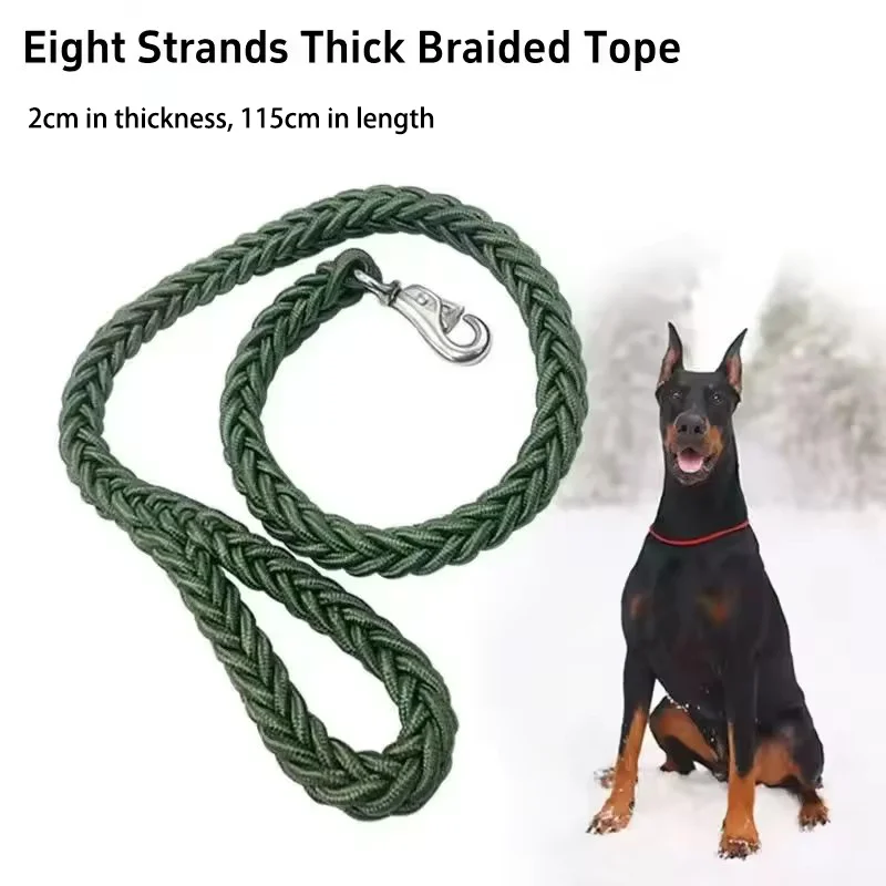 Durable Braided Dog Training Leash for Large Dogs - Strong & Comfortable for Daily Walks