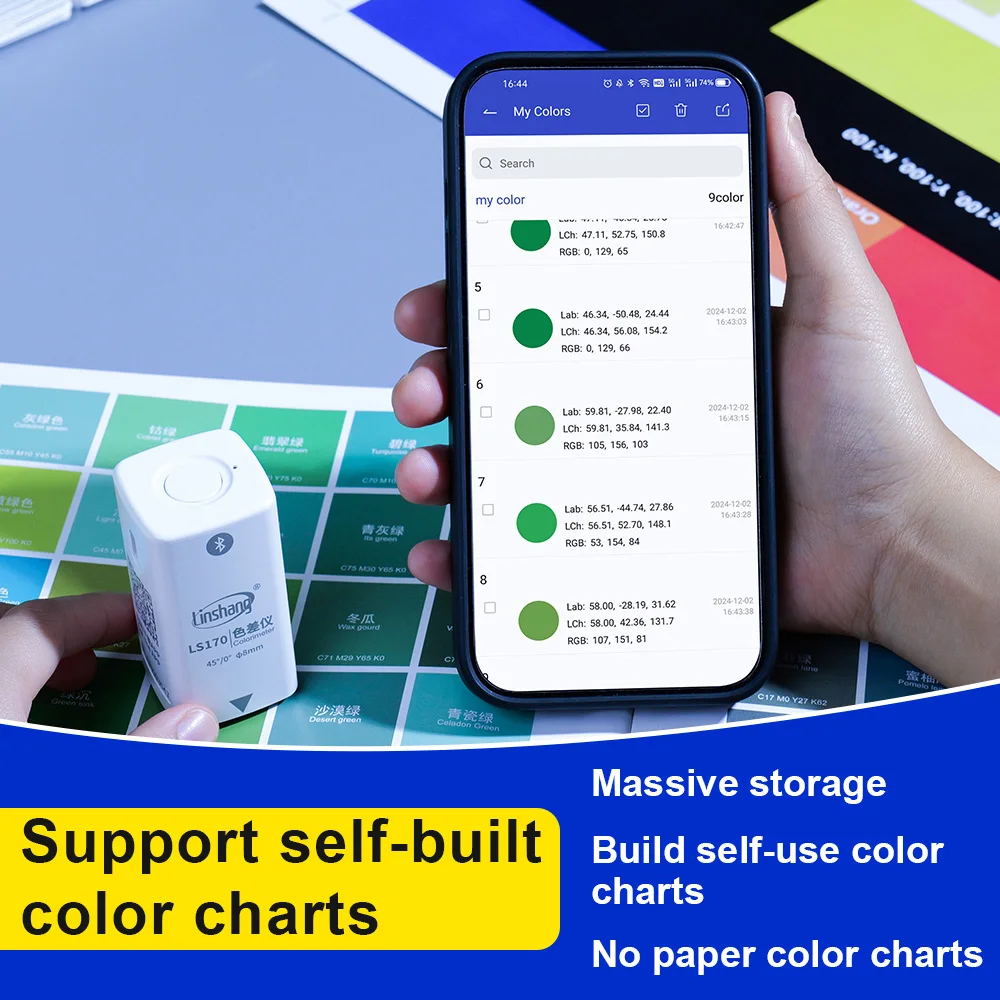Colorimeter Portable Colormeter Pantone Ral Color Reader 45/0 CIE Lab CMYK Color Meter for Print Paper LS170