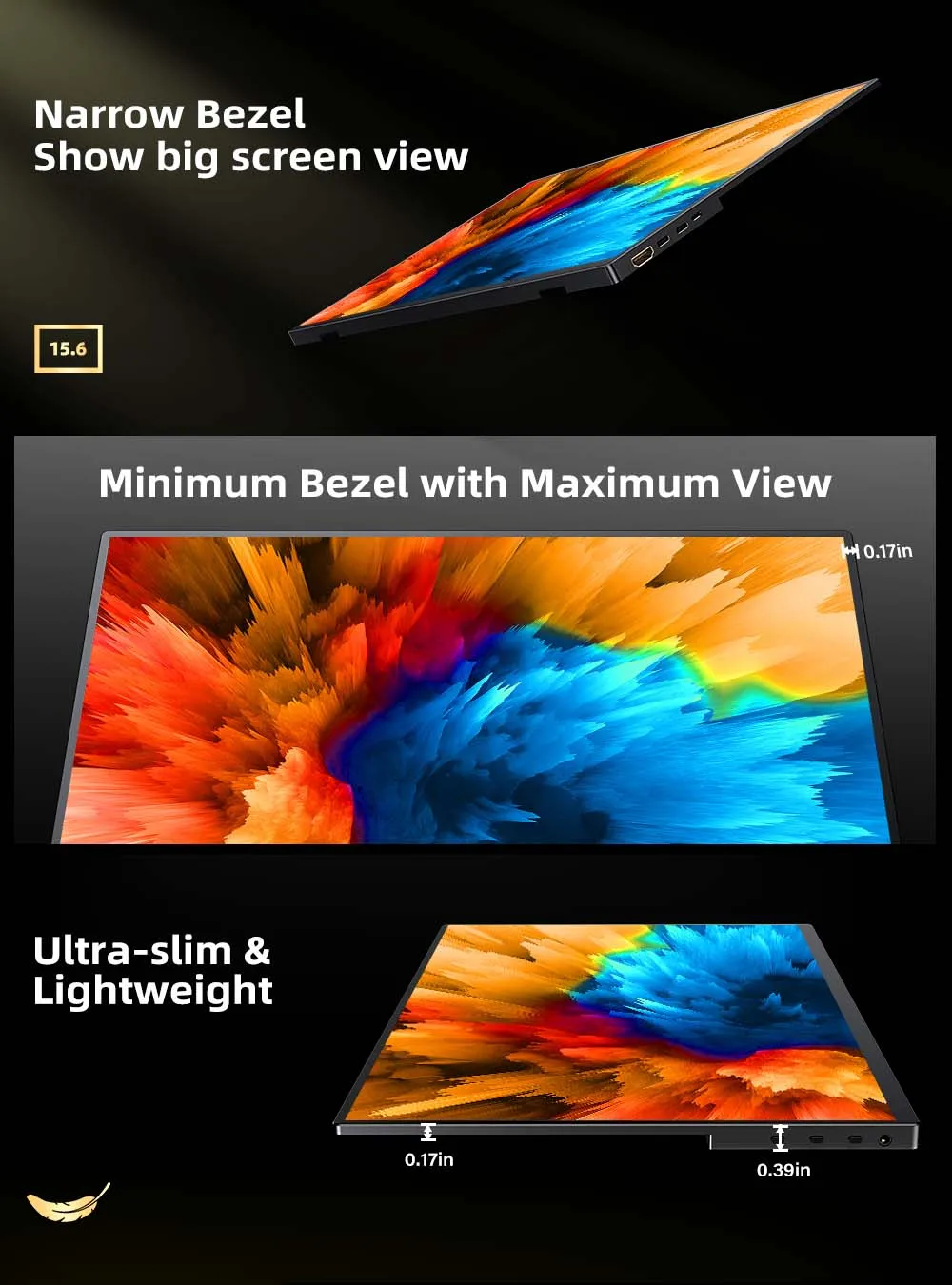 UPERFECT 2K , 16 ġ QHD IPS 100% sRGB ޴ ÷ 500 Ʈ, 8 Ʈ + FRC Ӹ USB C HDMI ͽٴ ũ, VESA 