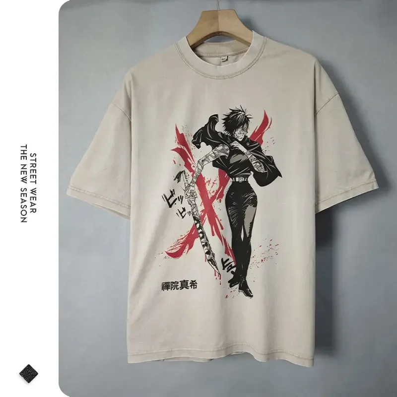 Vintage Washed Jujutsu Kaisen Oversized Anime T-Shirt