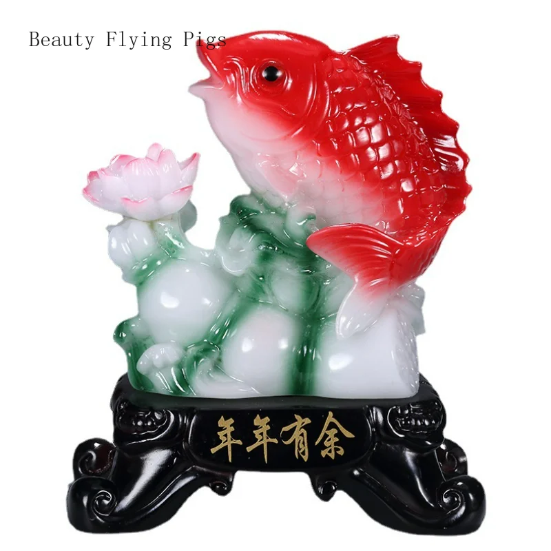 

Высококачественное украшение из смолы для красных Карпов, украшение для дома, гостиной, винного шкафа, новоселье и открытие, подарок с животным