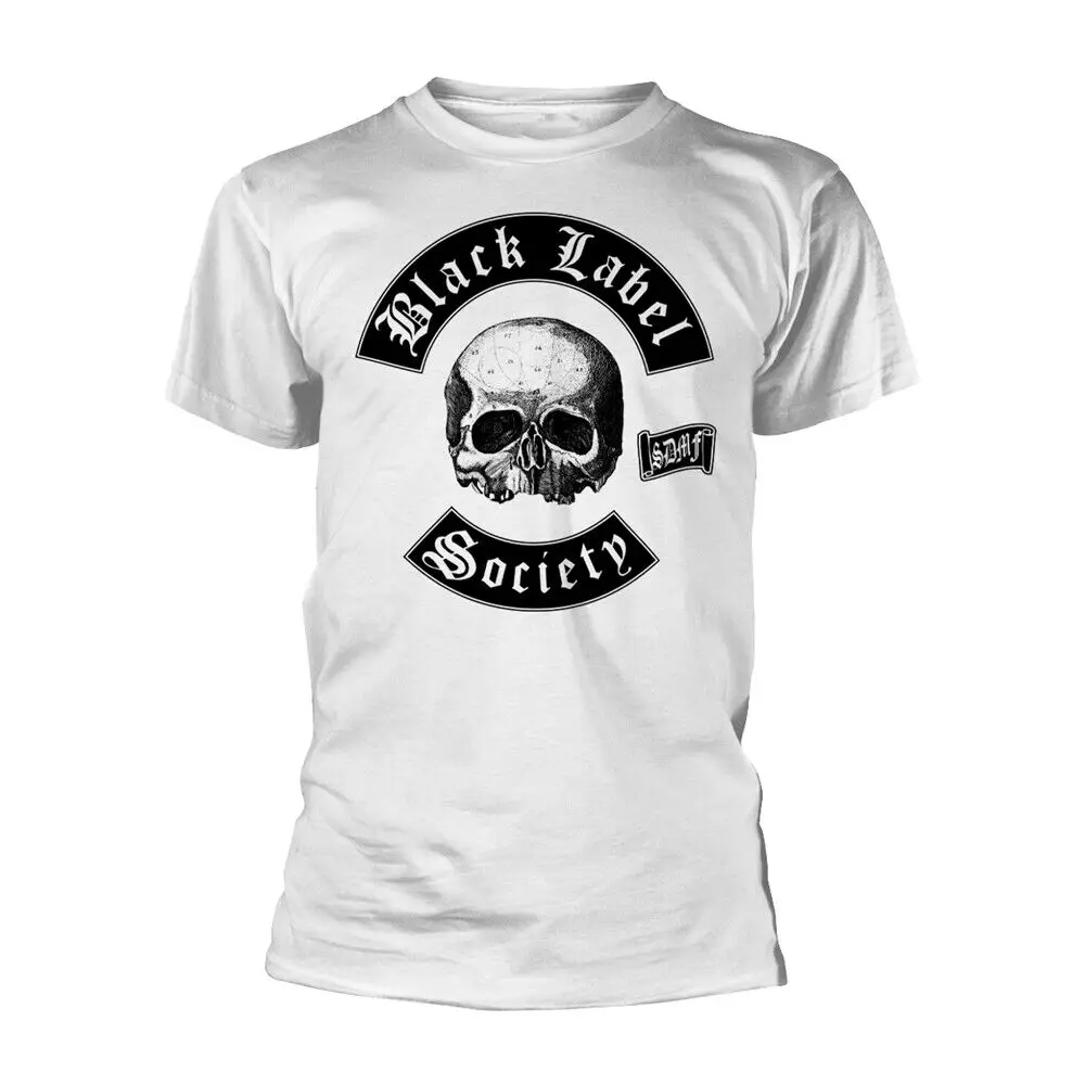 Black Label Society Skull Logo Maglietta Bianca Bianca Media