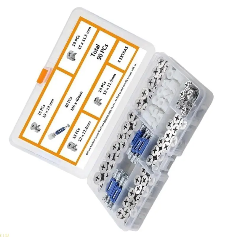U13A verschiedene Größe 3 in 1 Stecker exzentrische Radschraube Nuss Möbelschraube – Detail 1