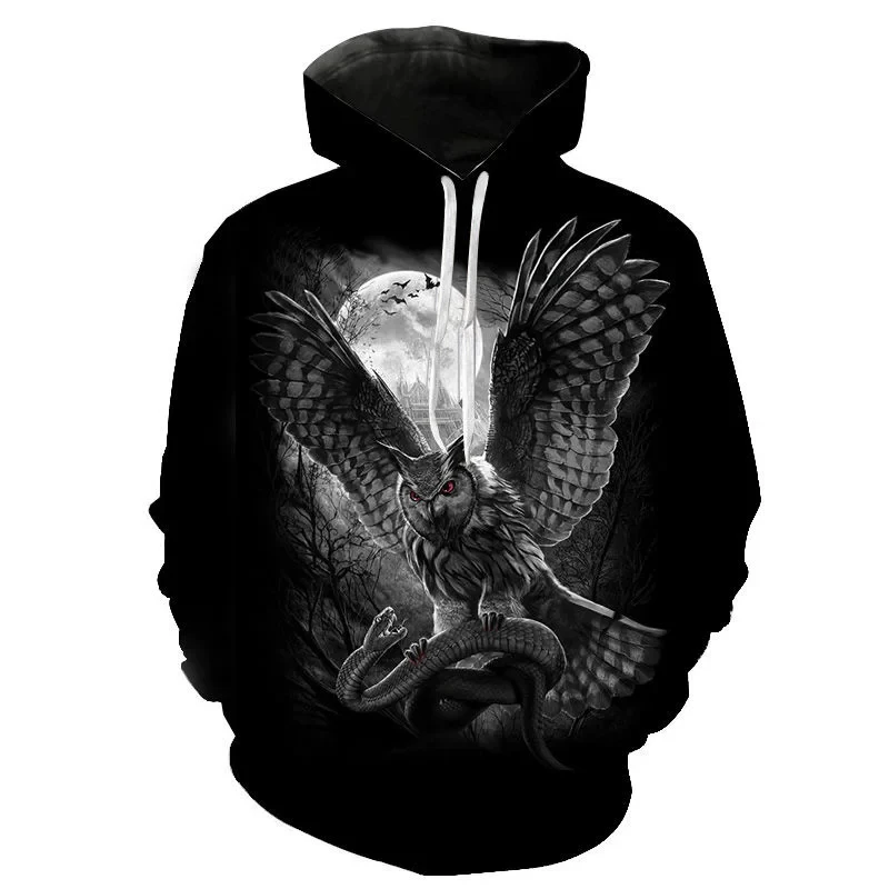 

2024 New Owl Animal Series 3d Printing Hoodie Boys And Girls Fashion Sweaters Men And Women Couple Pullovers Long Sleeve Tops