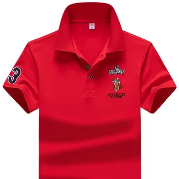 T-shirt da uomo ricamata Top grafico da uomo con colletto T-shirt polo gialle Abbigliamento da uomo elegante Abiti comodi ed economici