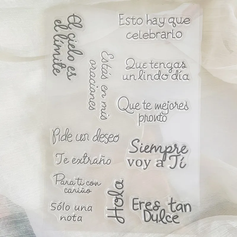 new spanish word phrase Clear Stamp Transparent Silicone Stamp Seal Sheet For Scrapbooking Photo Album Decoration