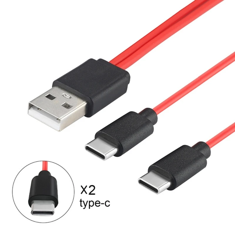 Dual USB-C Fast Charging Splitter Cable – High-Speed Type-C Charger Cord for Simultaneous Device Charging