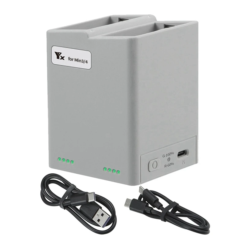 

YX Charger Hub For MINI 3/4 Pro Screen Display Digital Intelligent Fast Charging 2 Batteries For DJI MINI 3/4 Pro Accessorie