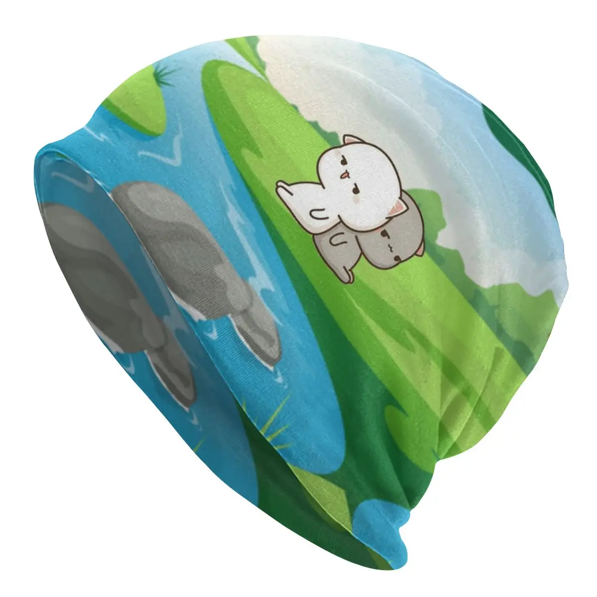 

Bonnet Winter Warm Knitted Hat Men Women Mochi Cat Peach And Goma Fashion Skullies Beanies Cap Adult Beanie Hats Outdoor Ski Cap